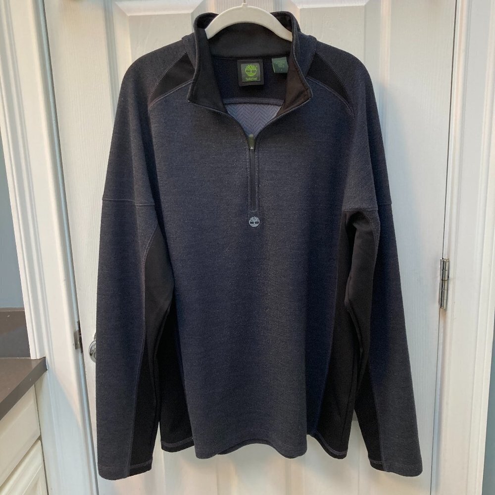 Timberland merino wool blend 1/2 zip long sleeve pullover size Large